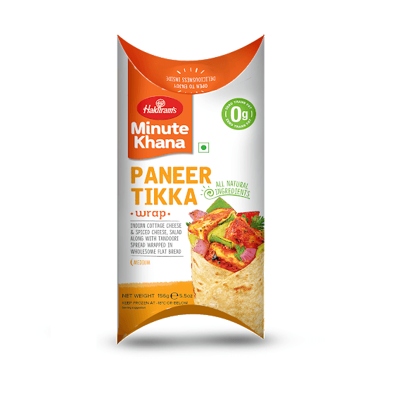 Paneer Tikka Desi Wrap Frozen - 156 g - Haldiram's Minute Khana