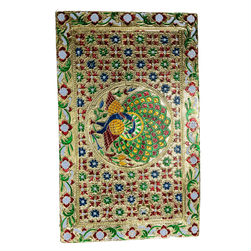 Chowki Rectangle (Multicolor Meena) - approx 16 x 9.75 in